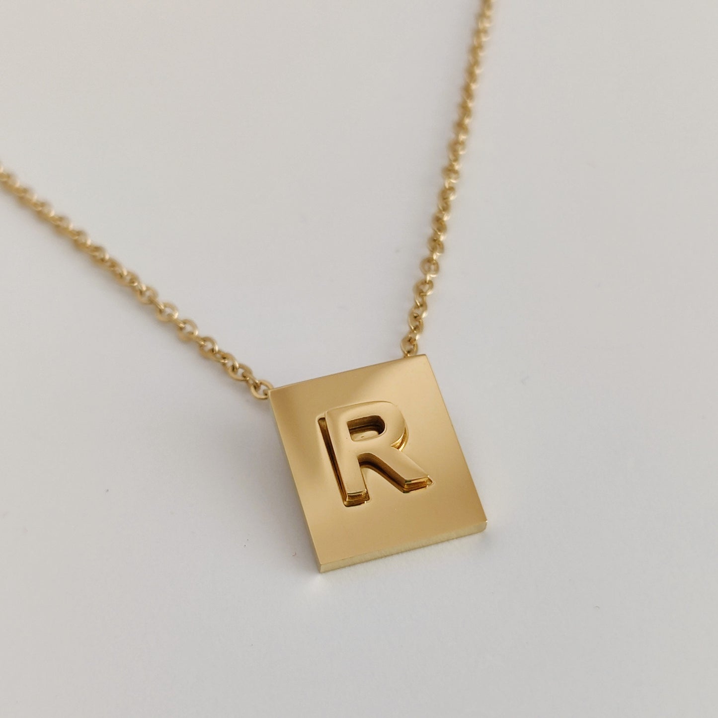 Square Initial Necklace