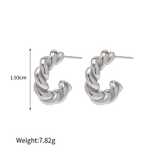 Silver Twist Earrings