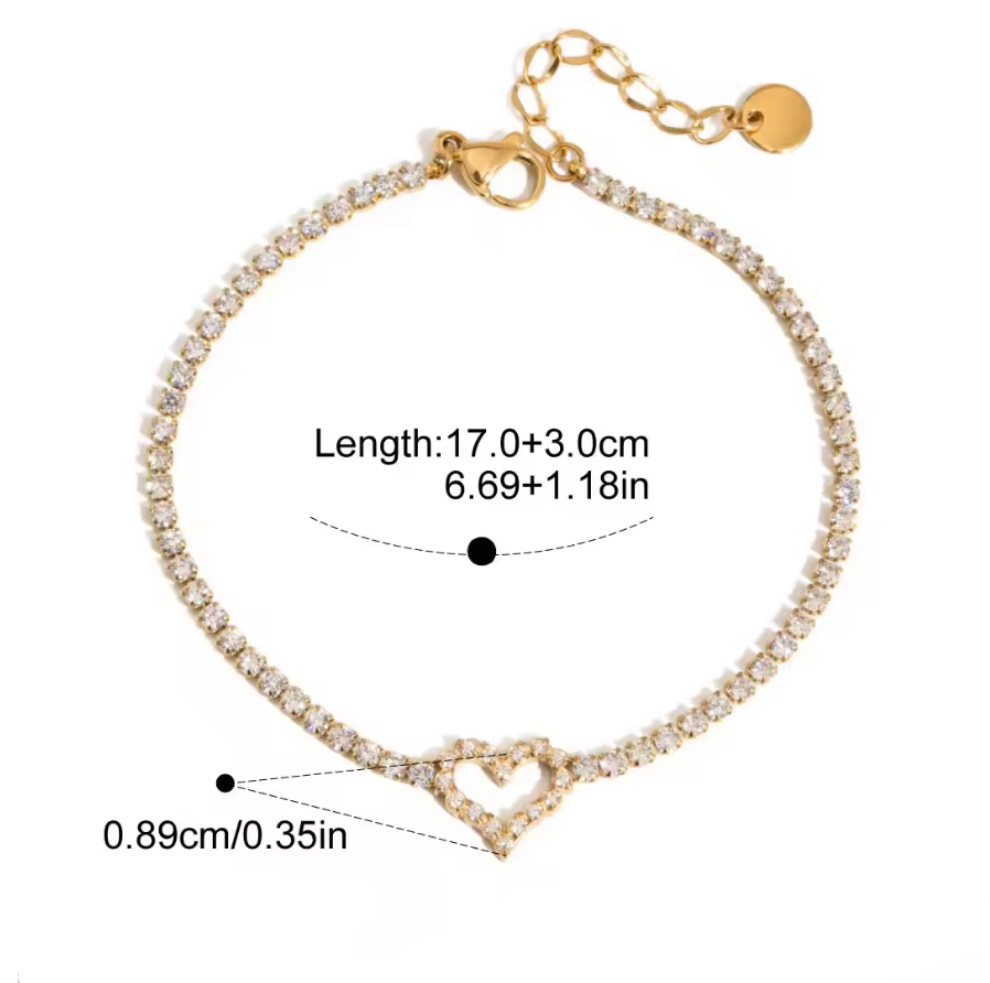 Heart Zircon Bracelet