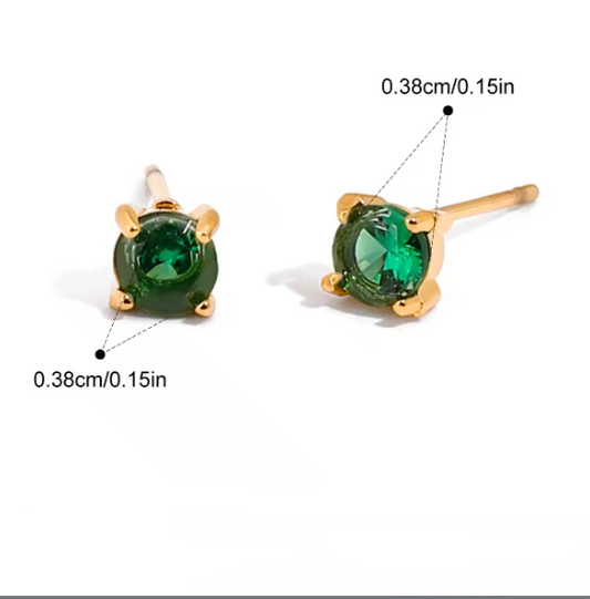 Petite Emerald Studs