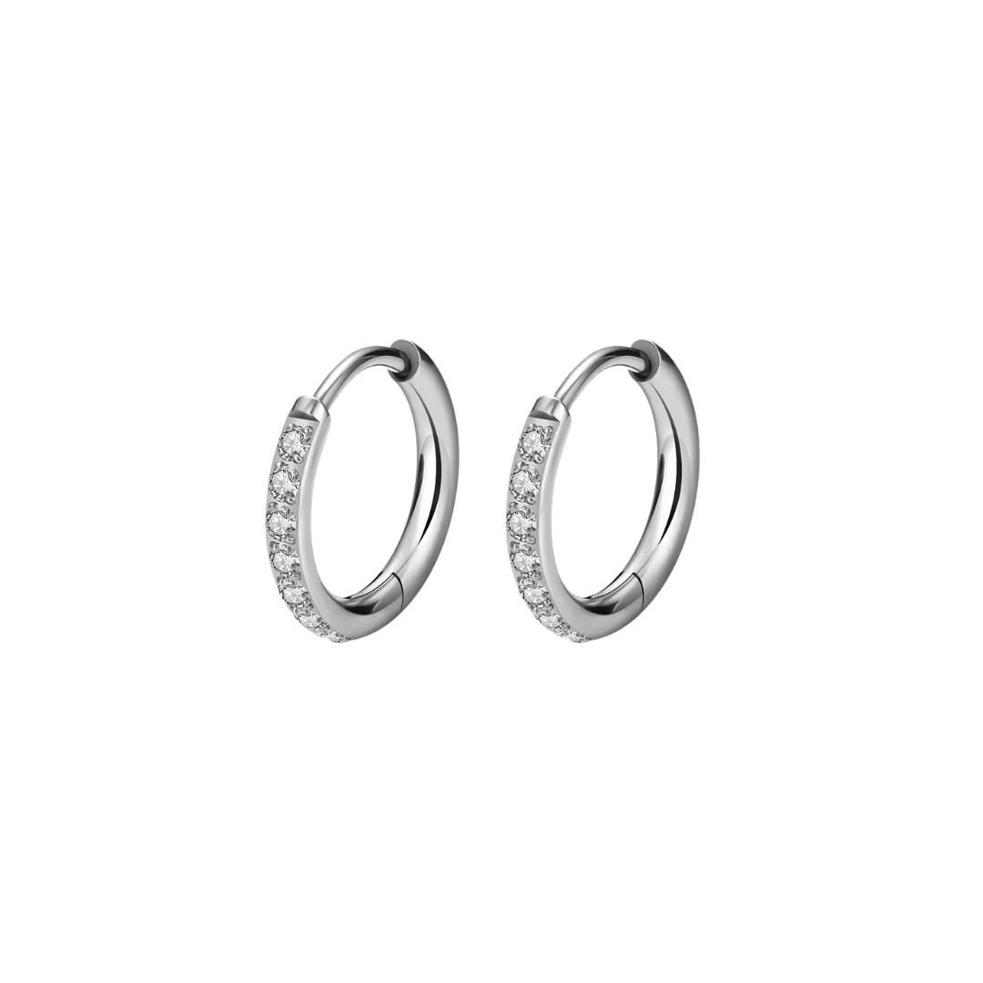 Silver CZ Huggies