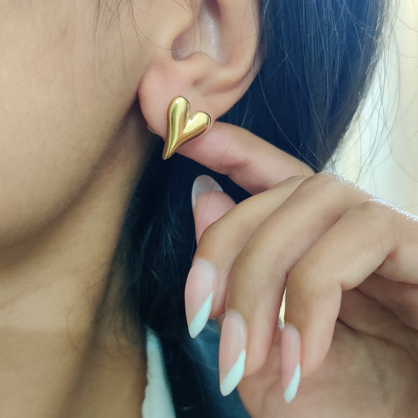 Elongated Heart Studs