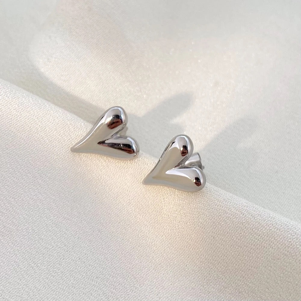 Elongated Heart Studs