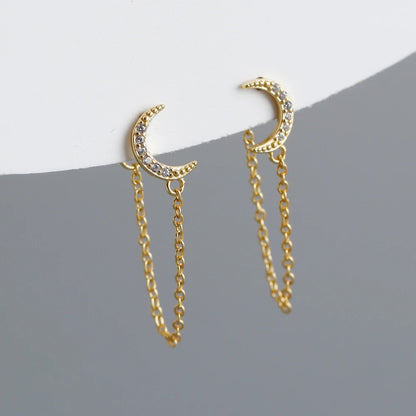 Dainty Moon Earrings