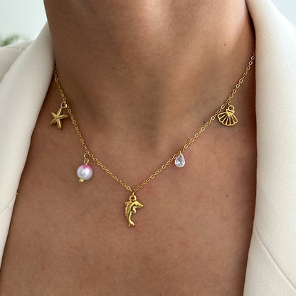Minimal Sea Charm Necklace