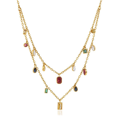 Layered Gemstone Necklace