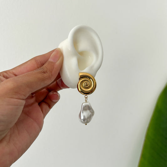 Spiral Pearl Earrings