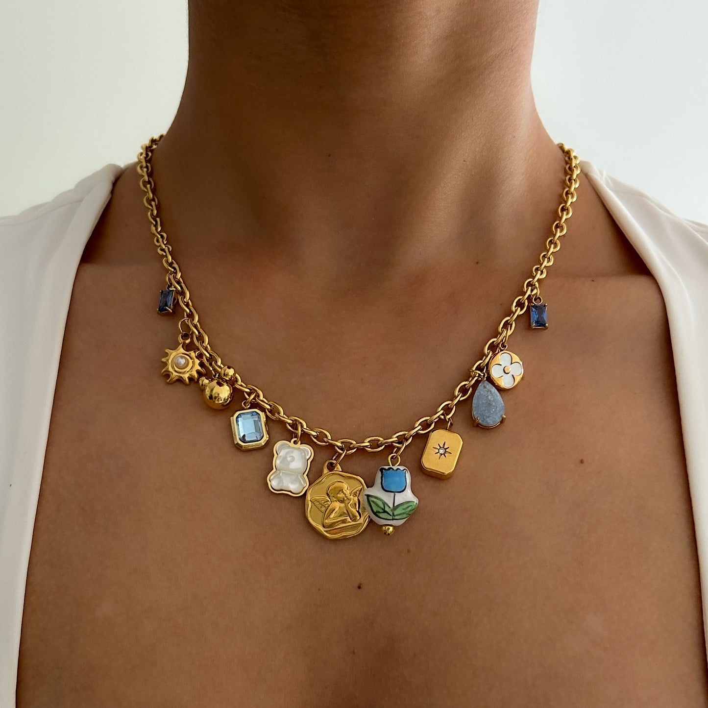 Blue Charm Necklace