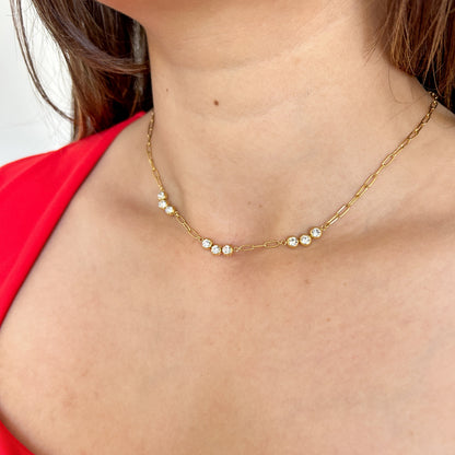 Zirconia Paperclip Chain