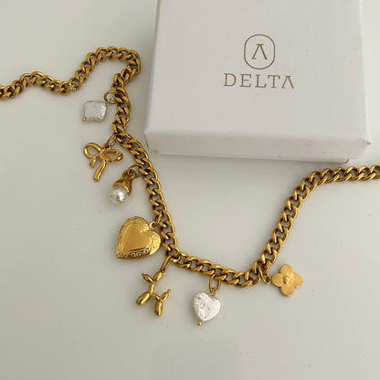 Mosaic Charm Necklace-Heart