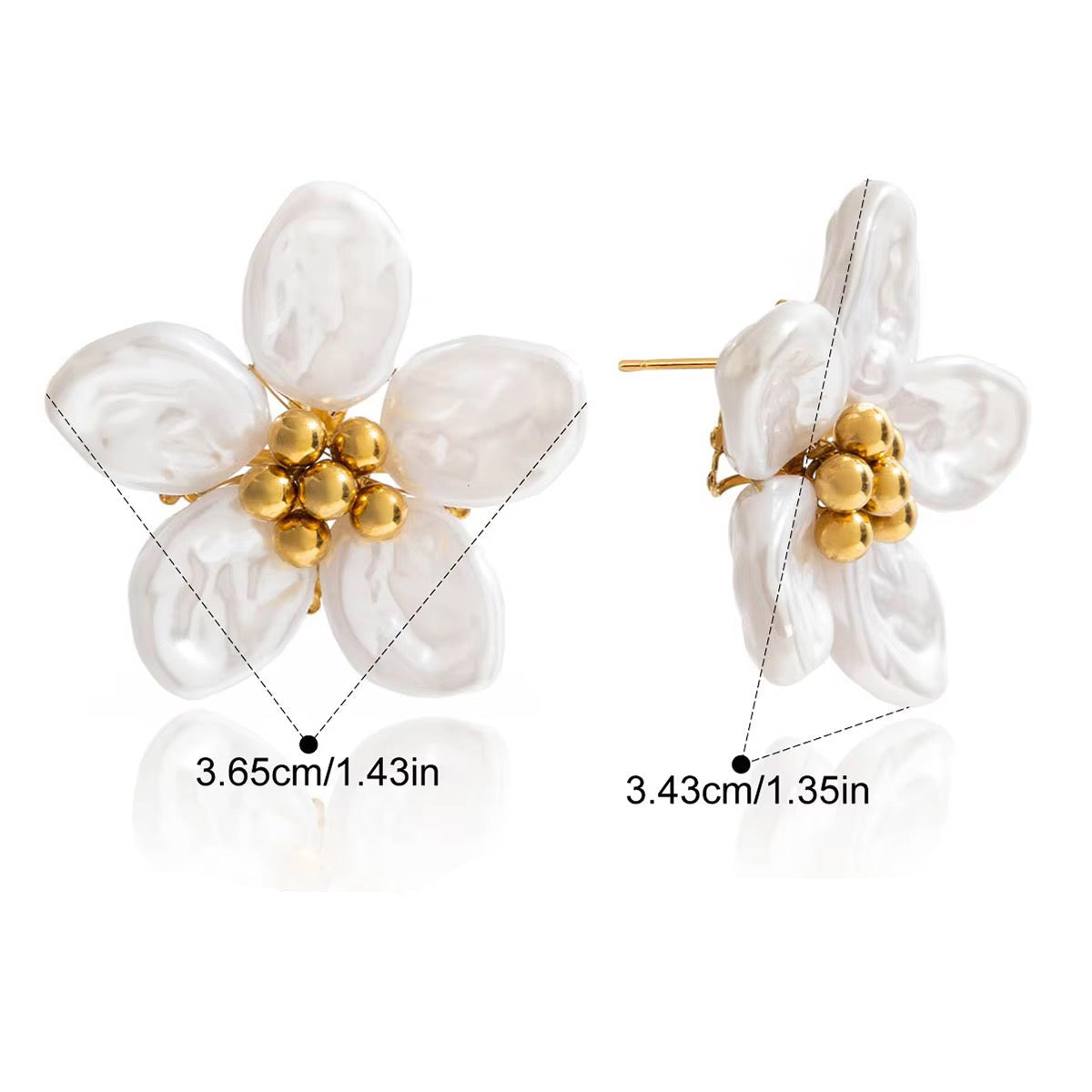 Pearl Petal Statement Earrings