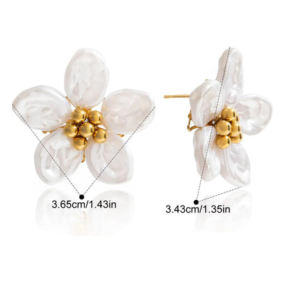 Pearl Petal Statement Earrings
