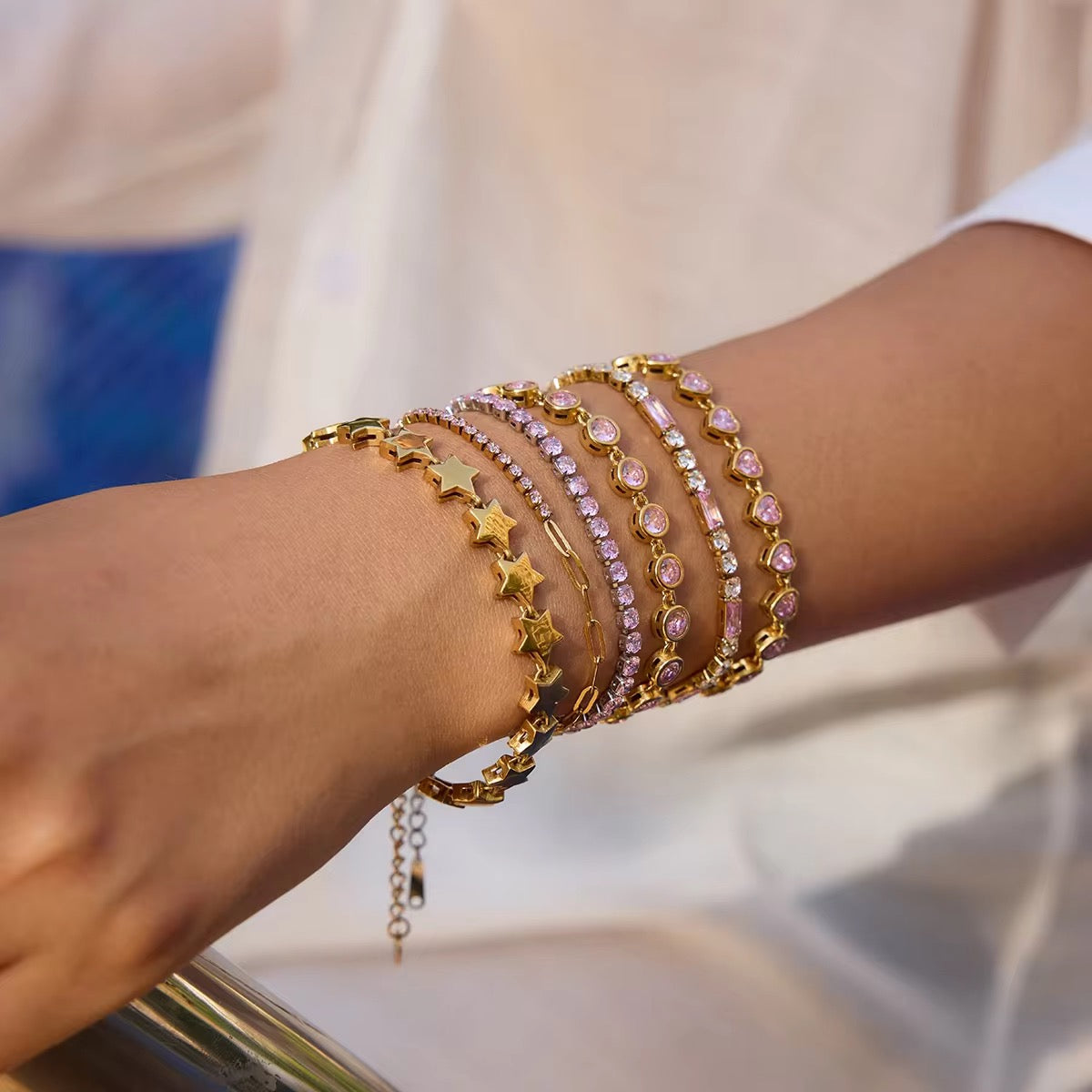 Pink Tennis Bracelet
