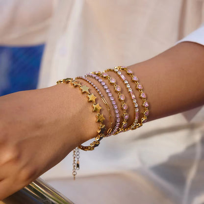 Pink Tennis Bracelet