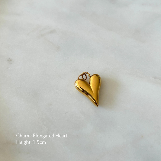 Elongated Heart Charm