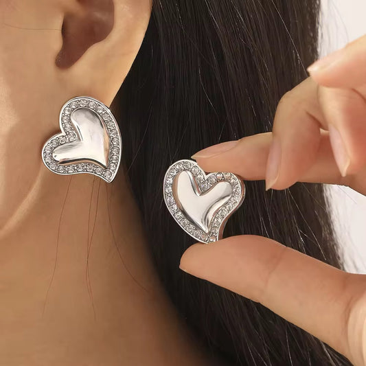 Studded Heart Earrings