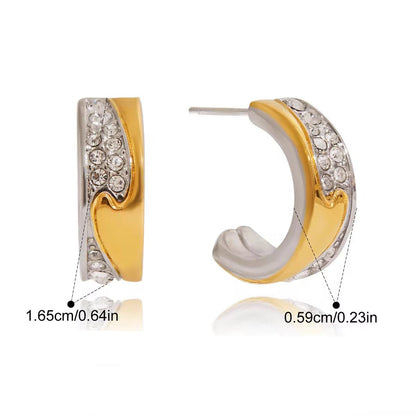 CZ Two Tone Studs