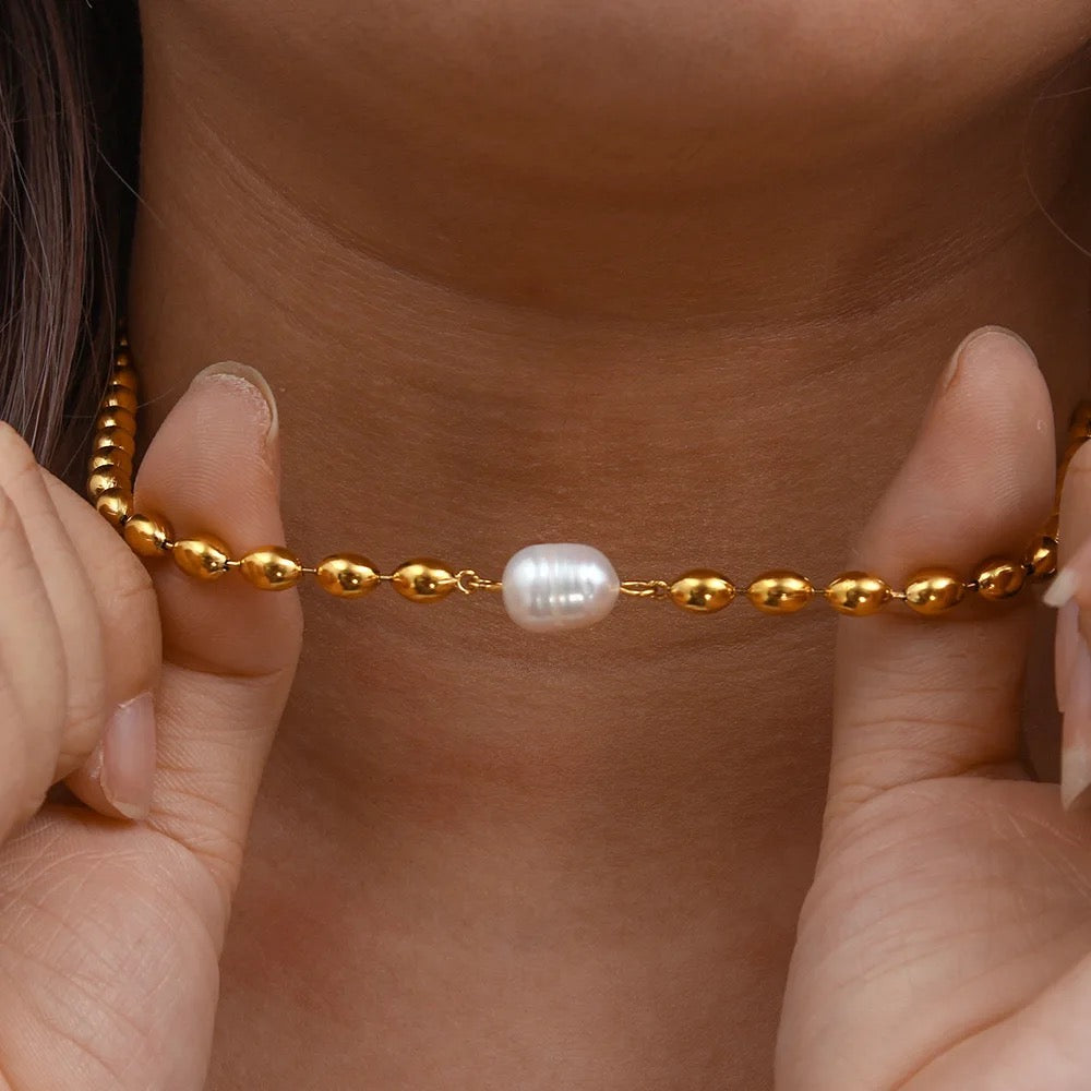 White Bead Necklace