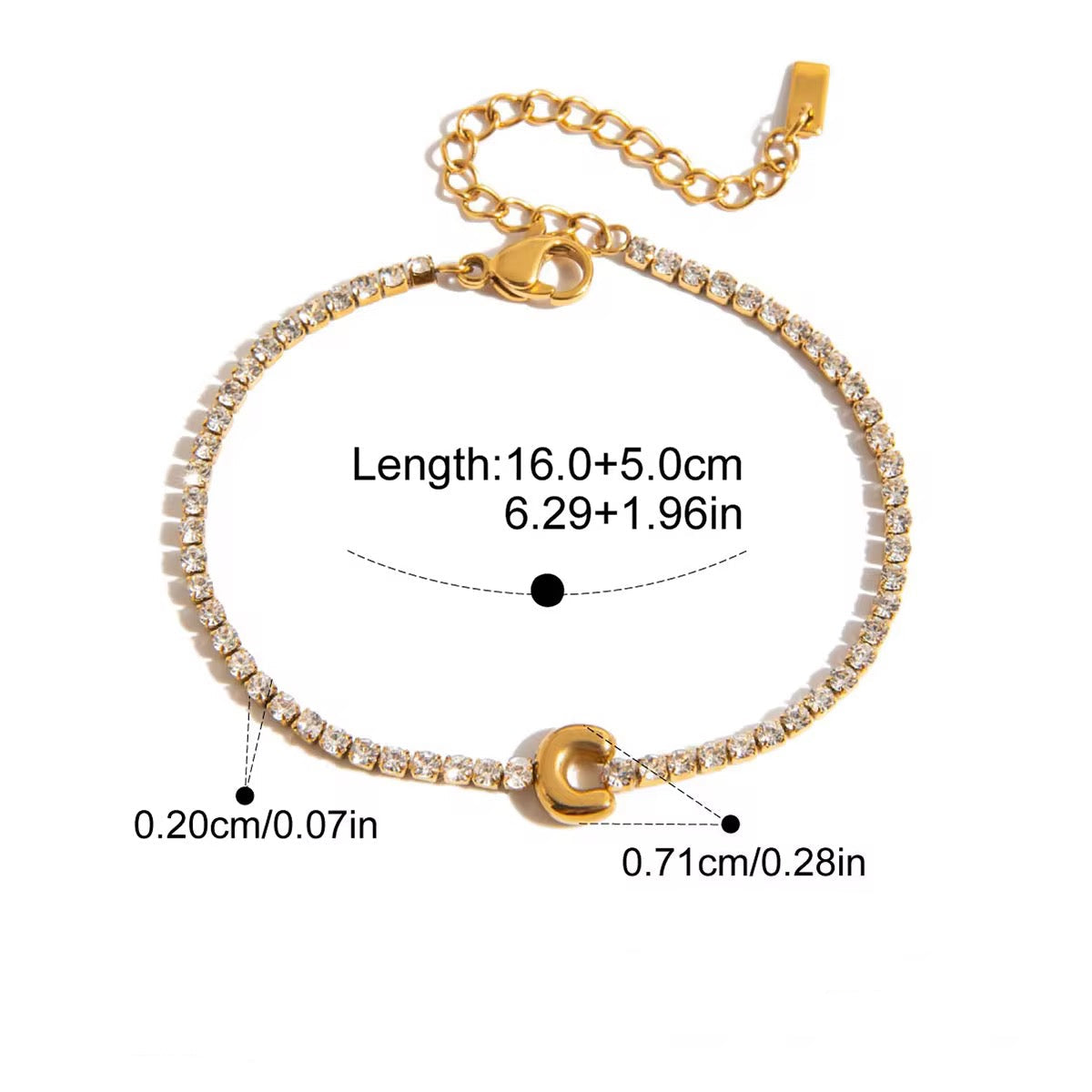 Initial Tennis Bracelet