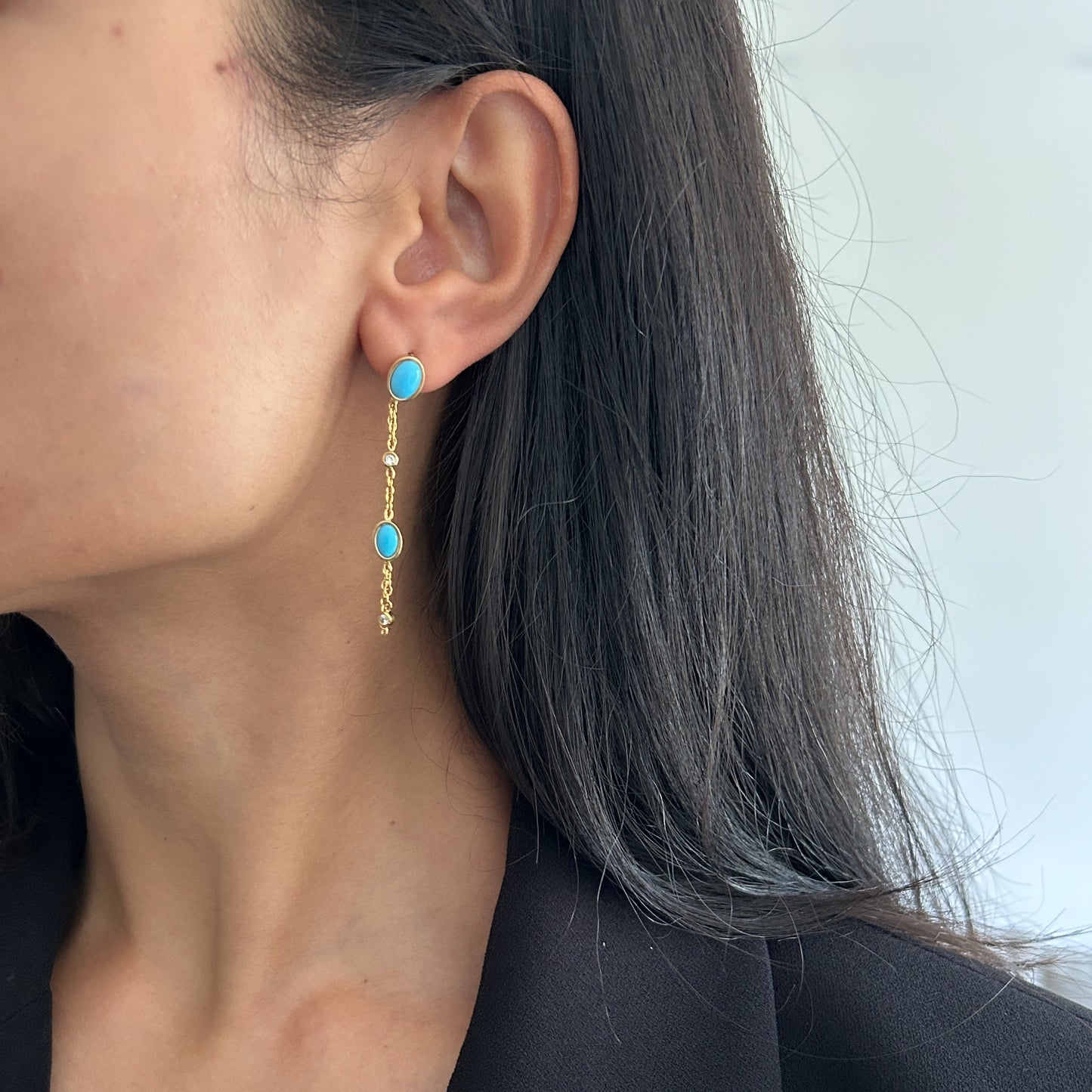 Turquoise Chain Earrings