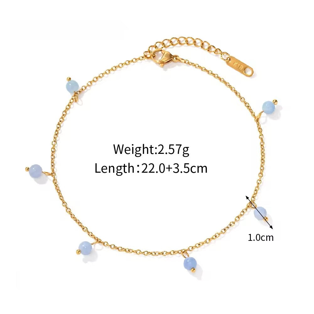 Minimal Blue Anklet