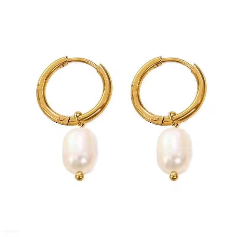 Pearl Hoops- 2cm