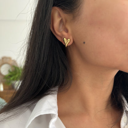 Elongated Heart Studs