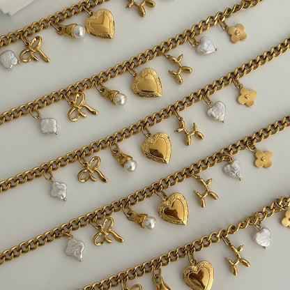 Mosaic Charm Necklace-Heart