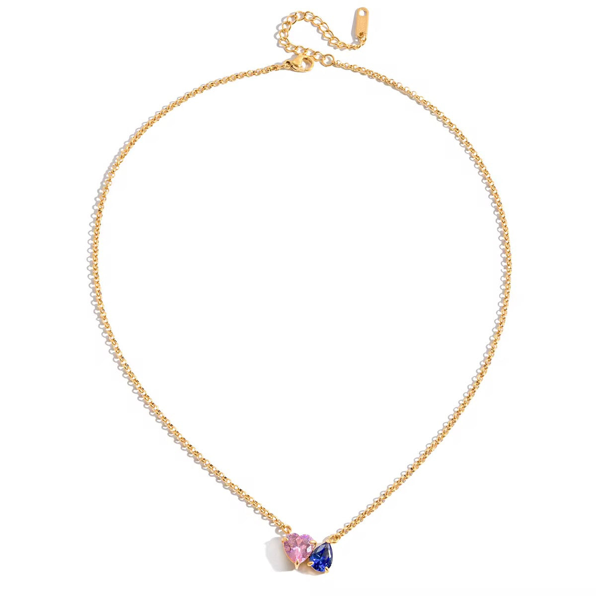 Pink & Blue Heart Chain