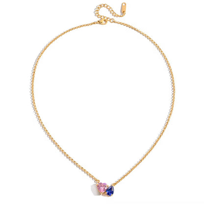 Pink & Blue Heart Chain