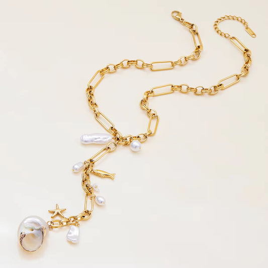 Shell Lariat Necklace
