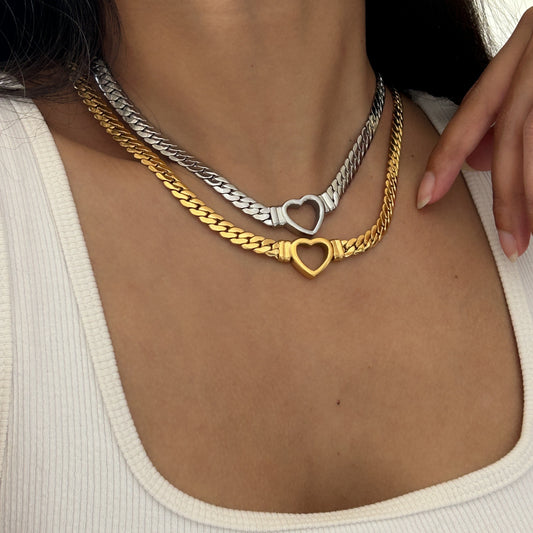 Heart Cuban Necklace