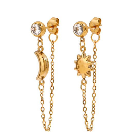 Sun & Moon Drop Earrings
