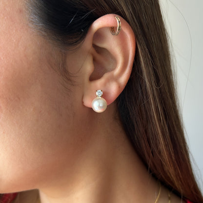 Pearl Zirconia Studs