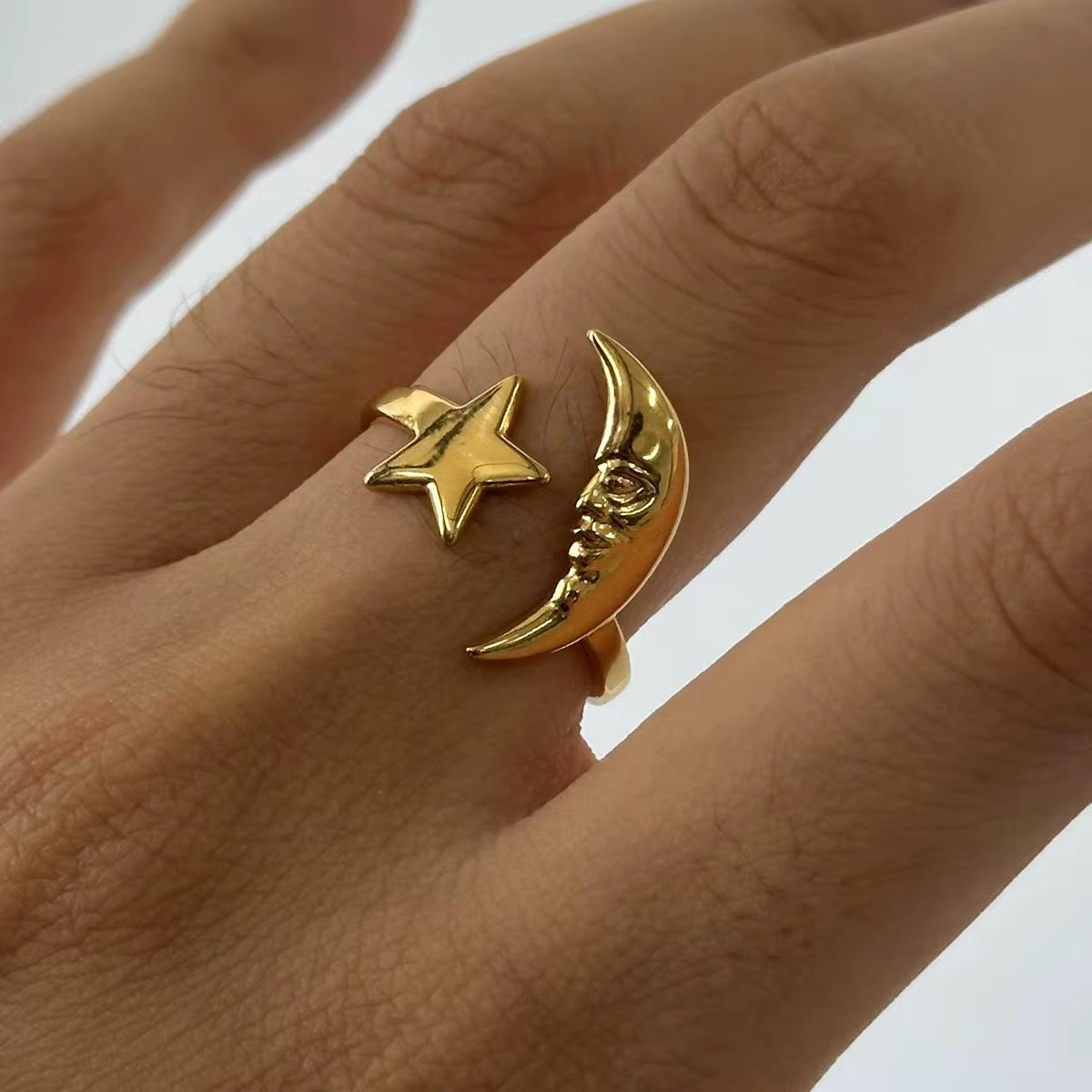 Moon & Star Ring