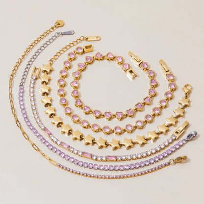 Pink Tennis Bracelet