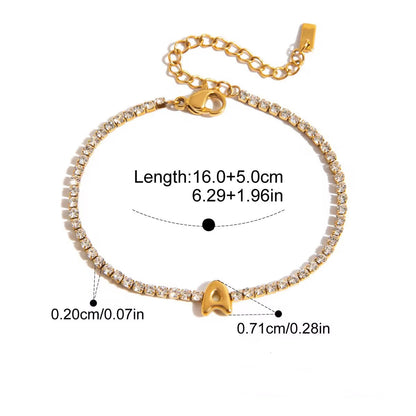 Initial Tennis Bracelet
