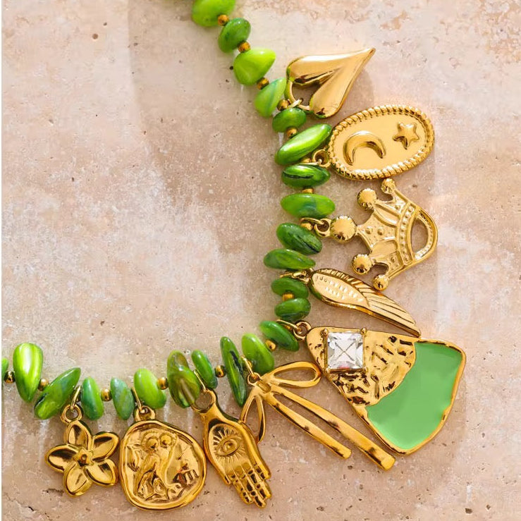 Green Charm Necklace