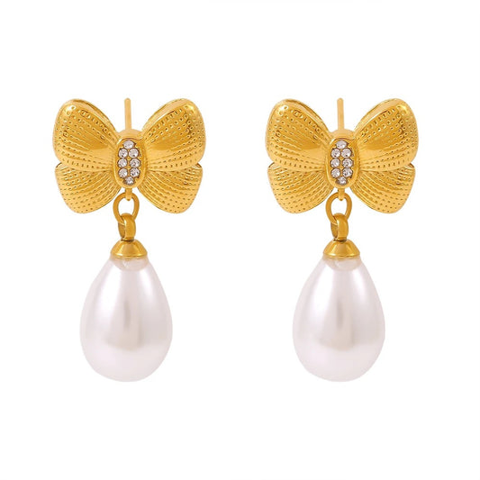 Butterfly Pearl Earring