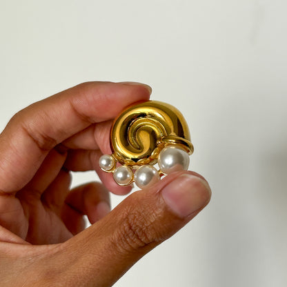 Spiral Pearl Earrings