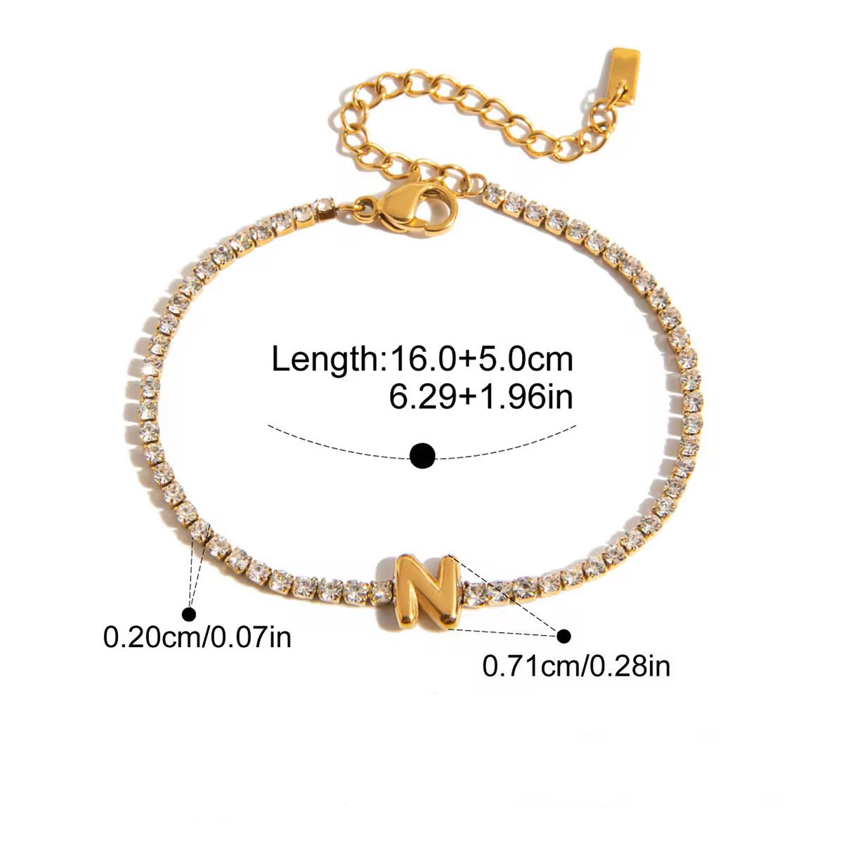 Initial Tennis Bracelet