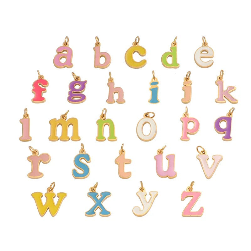 Colourful Alphabet Charm(Gold)