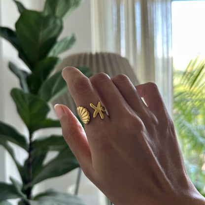 Starfish Shell Ring