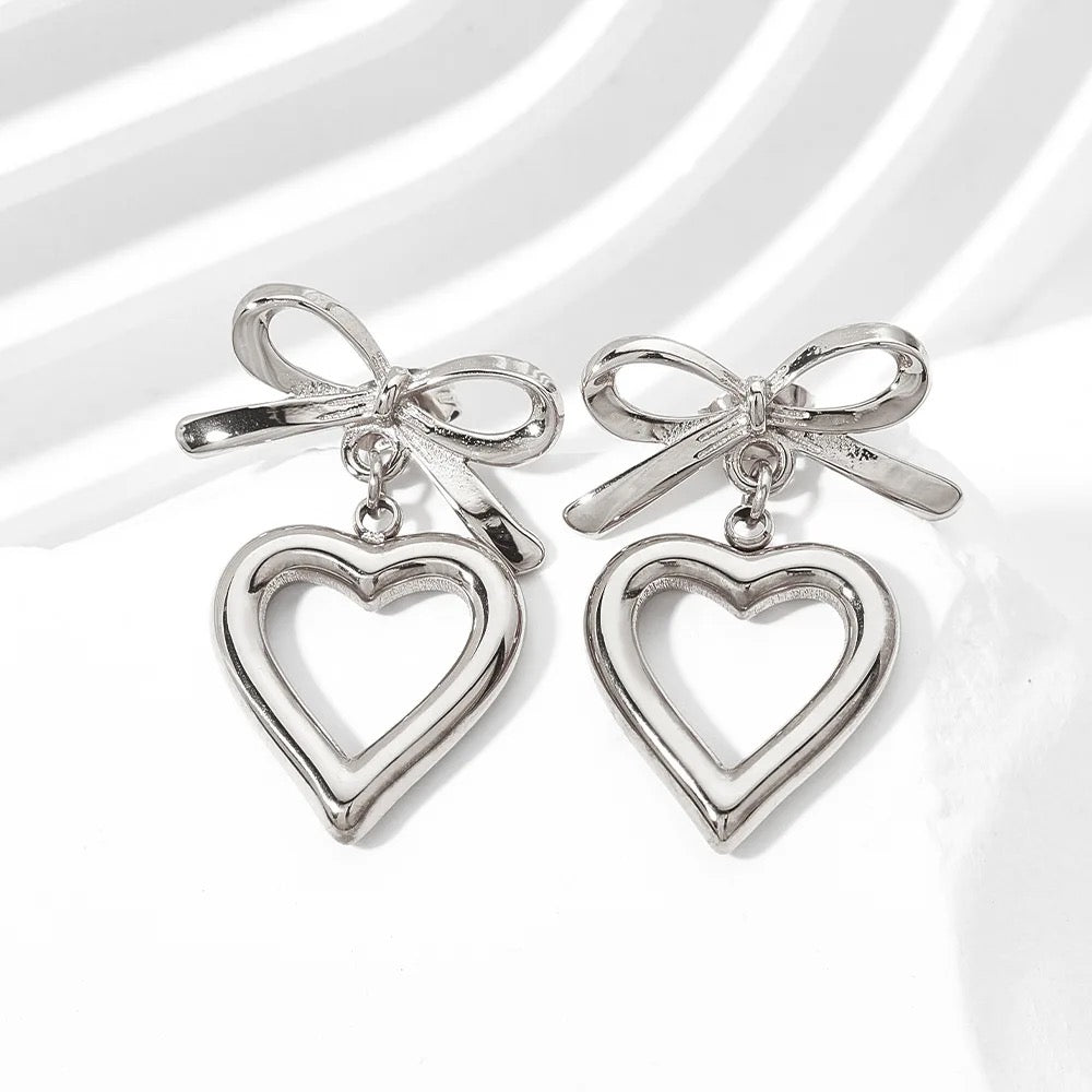 Heart Bow Earrings