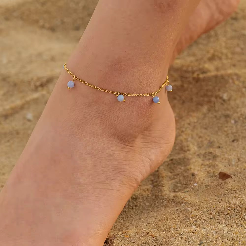 Minimal Blue Anklet