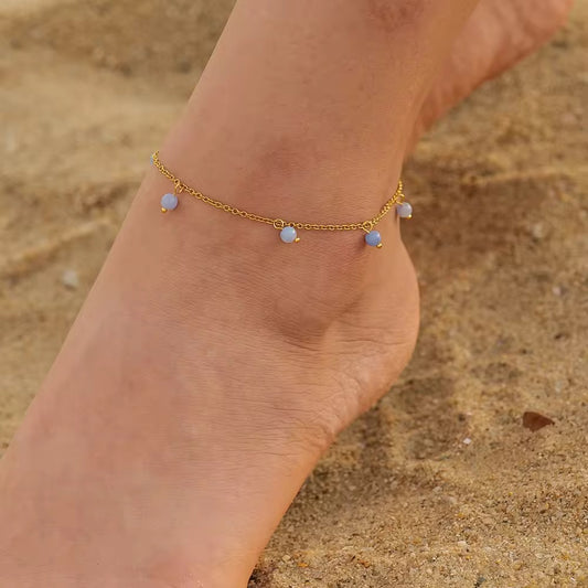 Minimal Blue Anklet