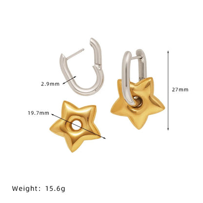 Dual Tone Star Hoops