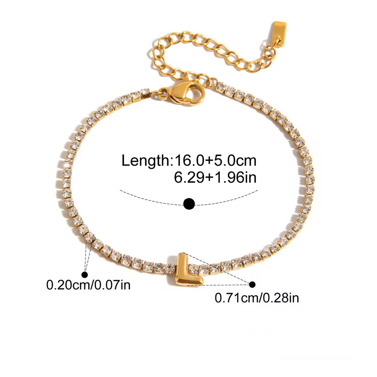 Initial Tennis Bracelet