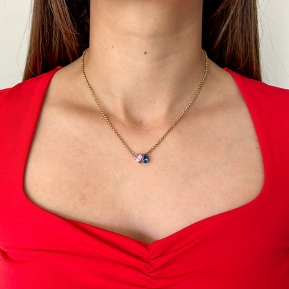 Pink & Blue Heart Chain