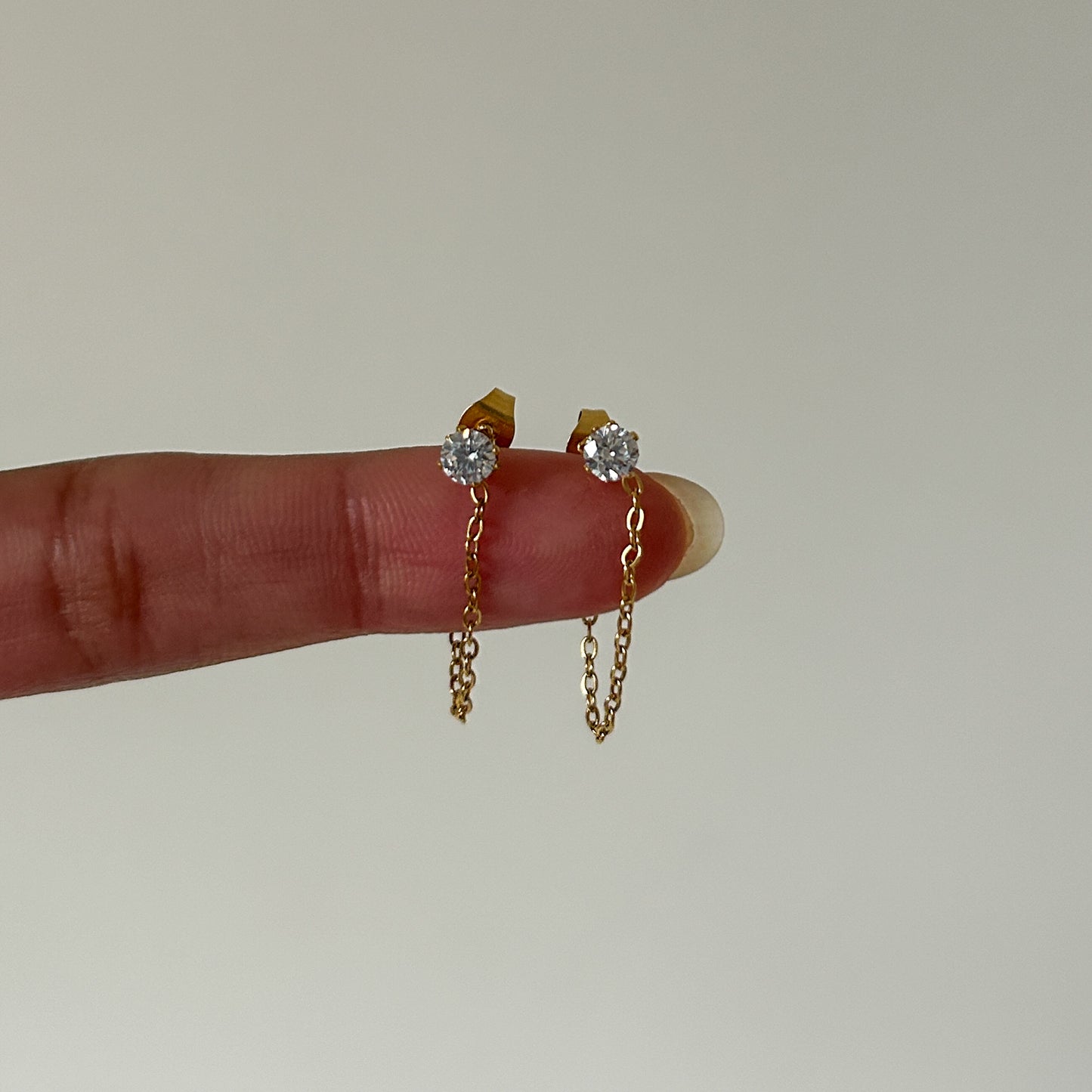 Stone Chain Earrings